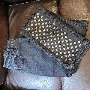 Silver Diamond Embellished Legs on these 6T DG2 Black Jeans - LOTS in my Closet!